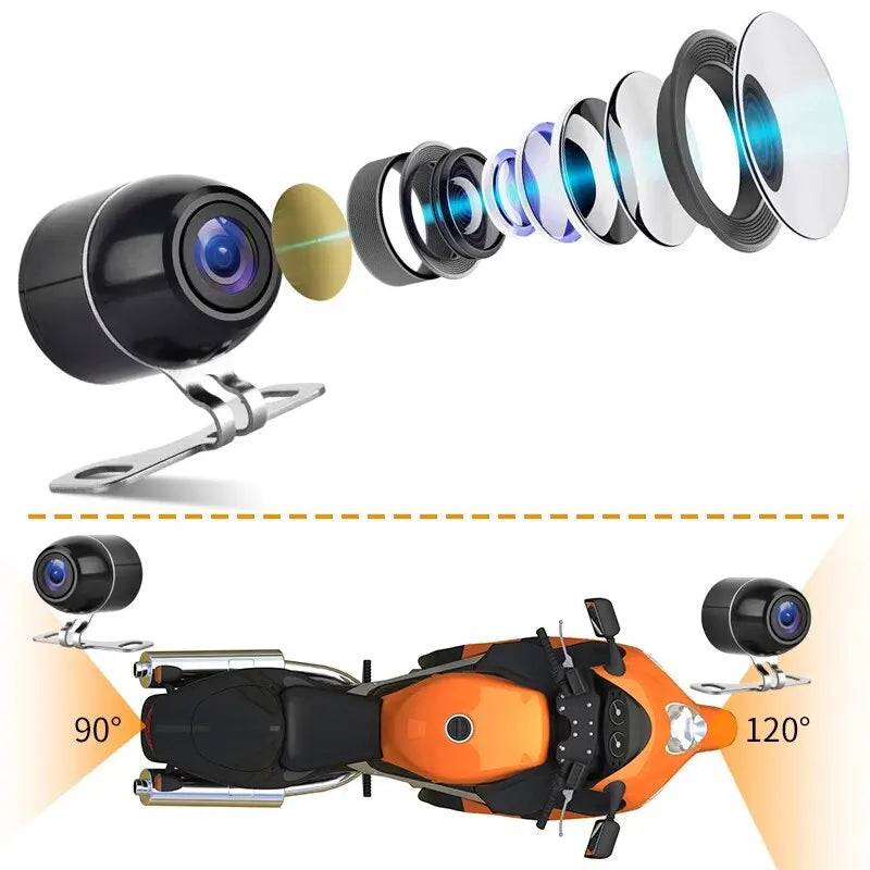 Caméra Moto Étanche 1080p – Avant/Arrière avec Vision Nocturne