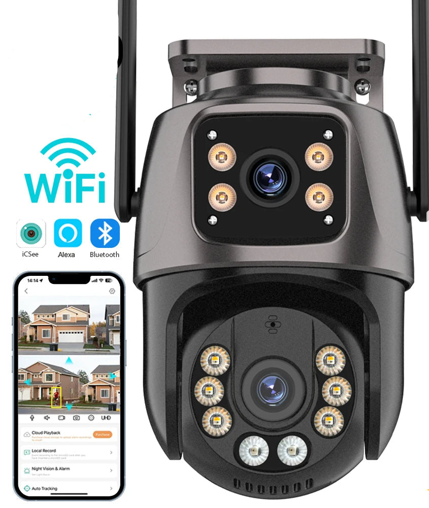 Caméra de Surveillance Extérieure 4K 8MP – WiFi PTZ & Suivi A