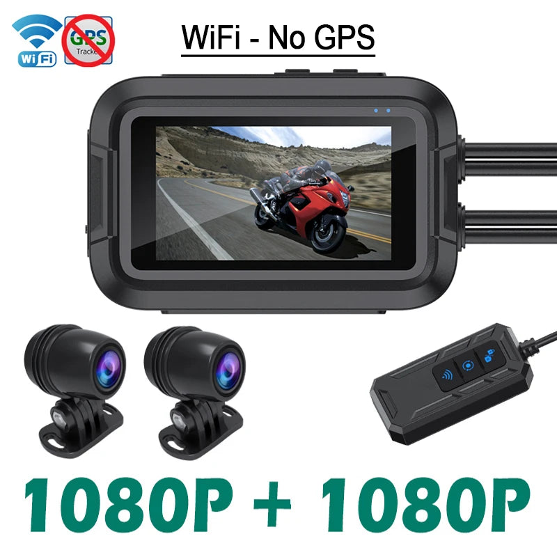Caméra Moto 1080p Double Objectif – Dashcam Étanche Avant/Arrière
